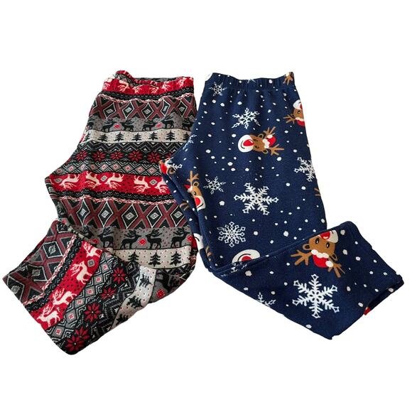 TWO (2) FADED GLORY PAJAMA BOTTOMS, WOMENS-3X (22W-24W)-NAVY BLUE RED GREY BLACK - Picture 5 of 9